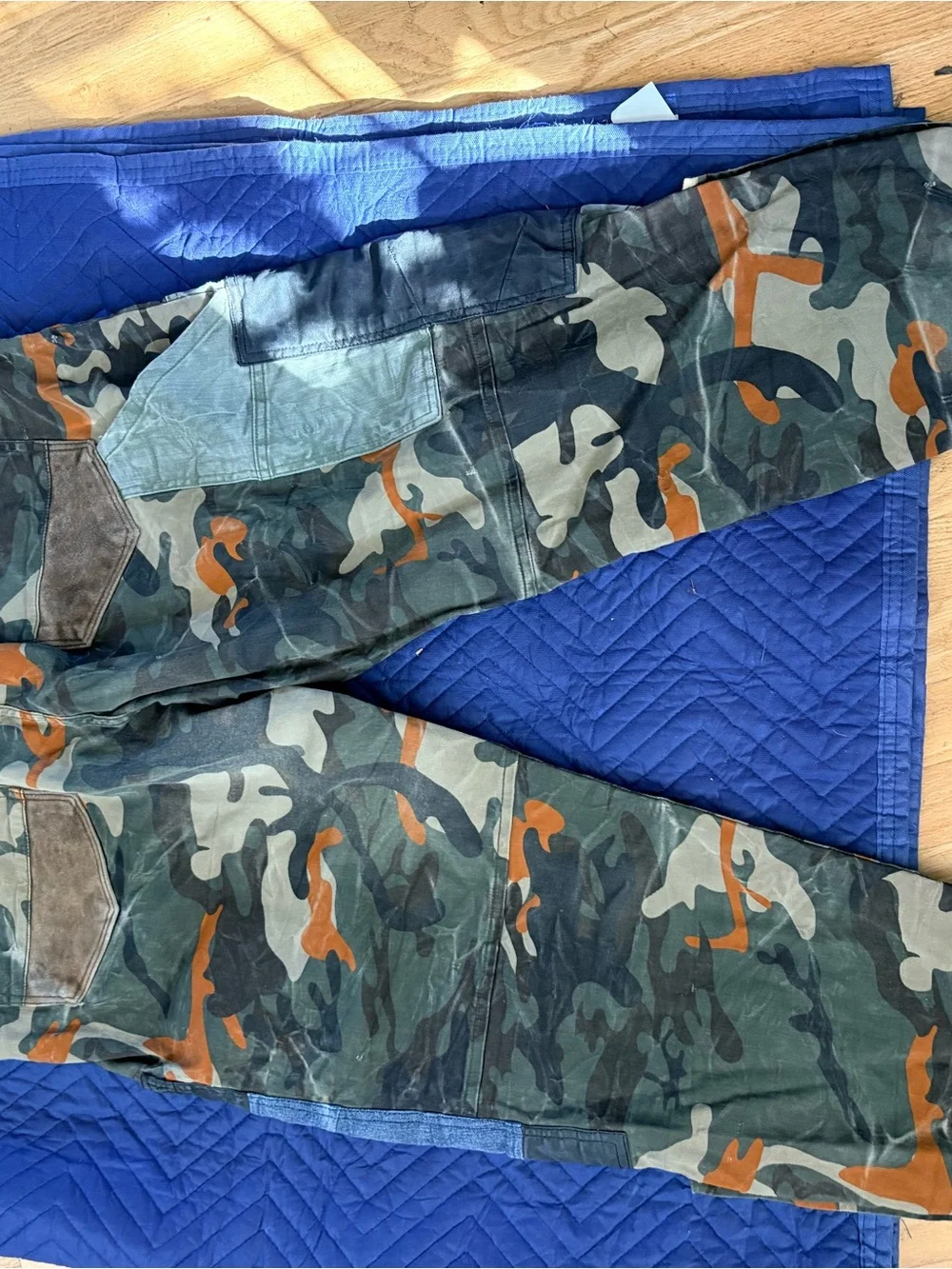 Jordan Craig Men's Patchwork Camo Cargo Pants in Green and Orange